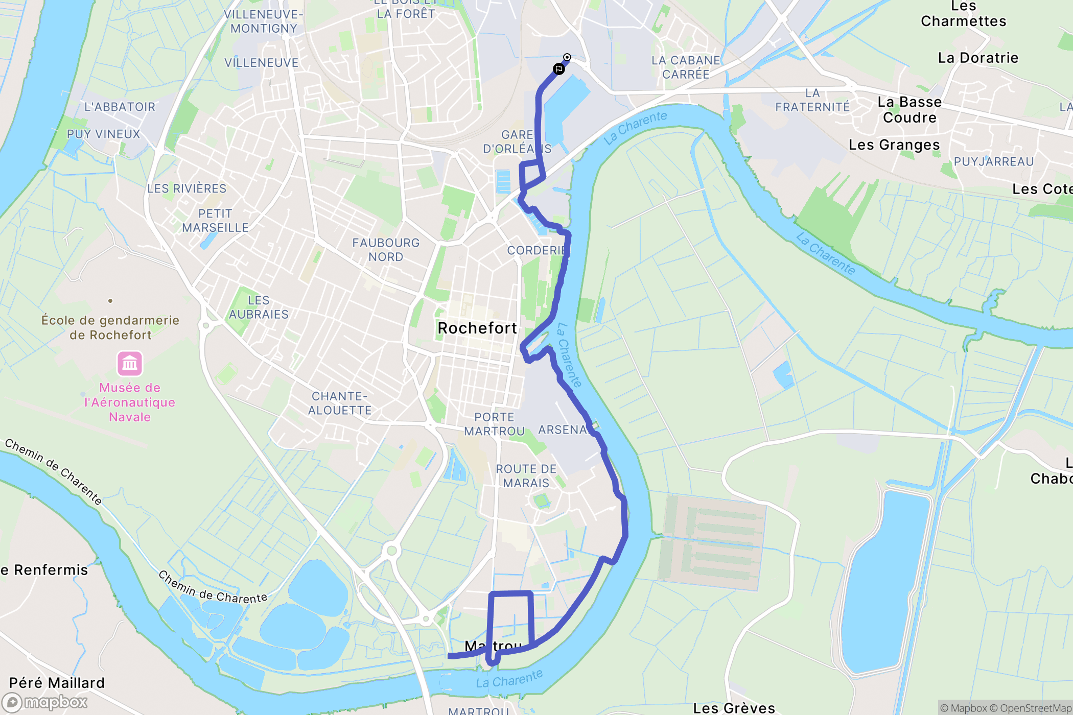 Rochefort : carte du parcours de randonnée - France