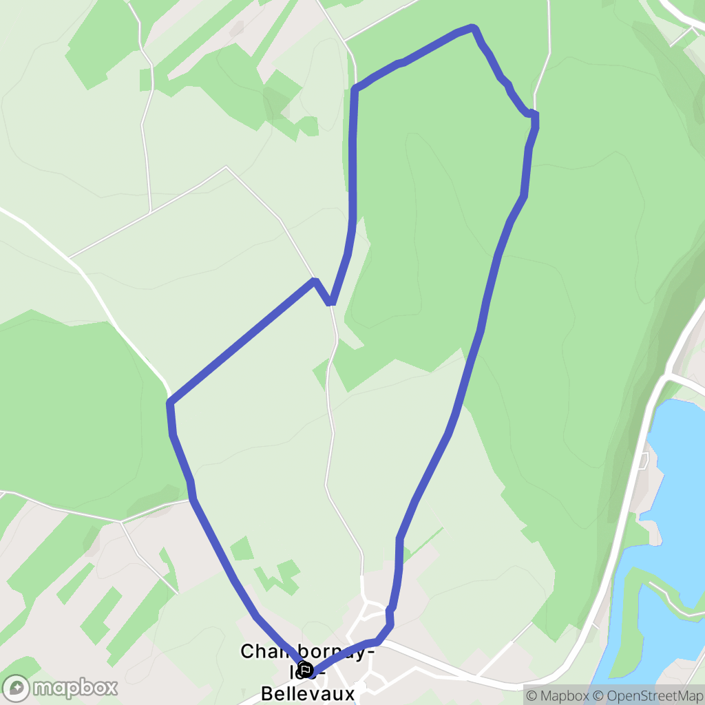 Chambornay Lès Bellevaux : carte du parcours de randonnée - France