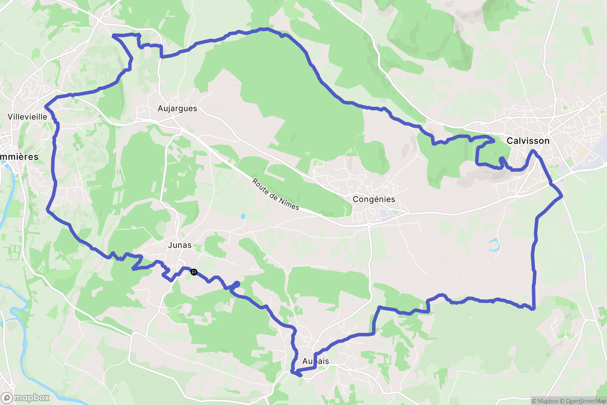 Junas : carte du parcours de randonnée - France