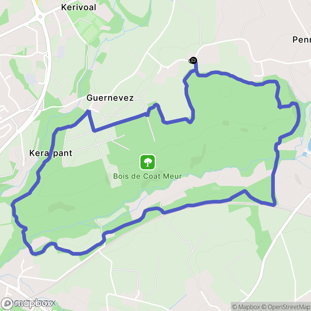 Landivisiau : carte du parcours de randonnée - France