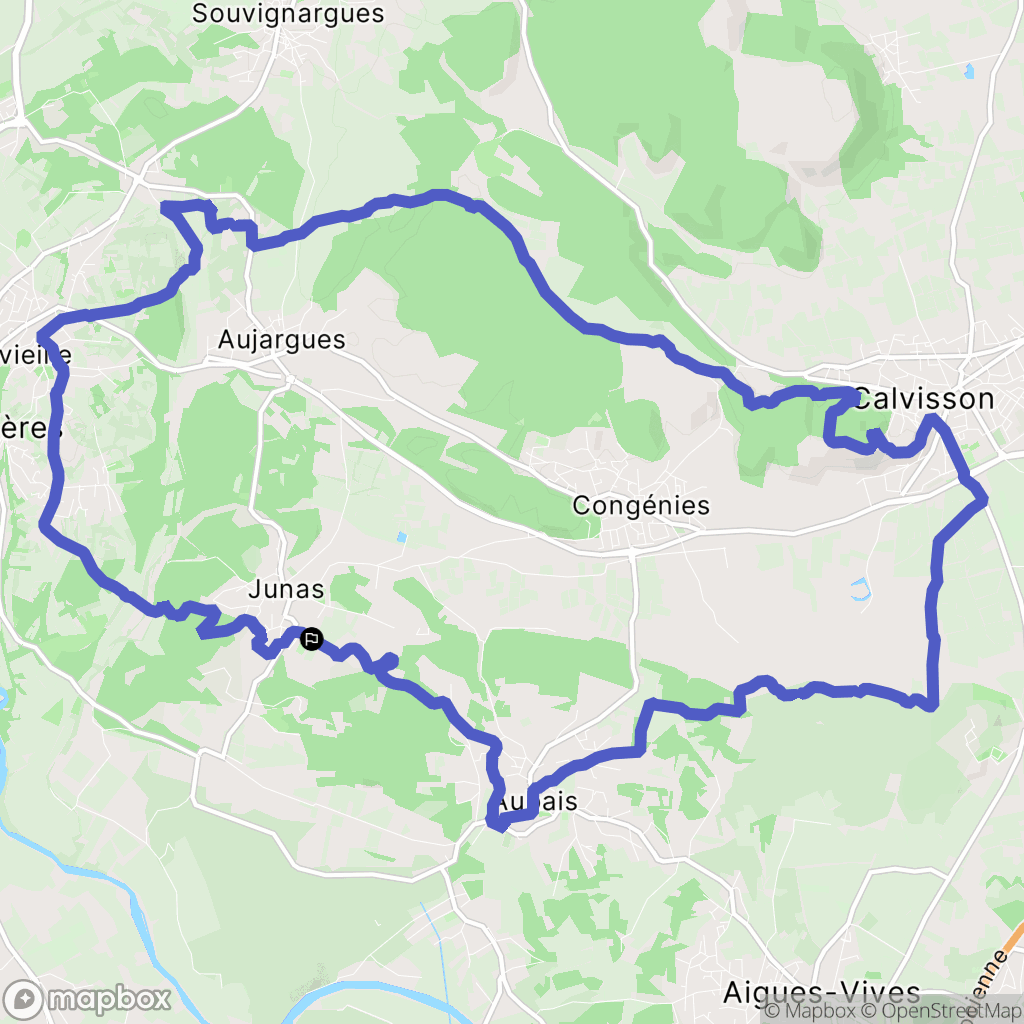 Junas : carte du parcours de randonnée - France