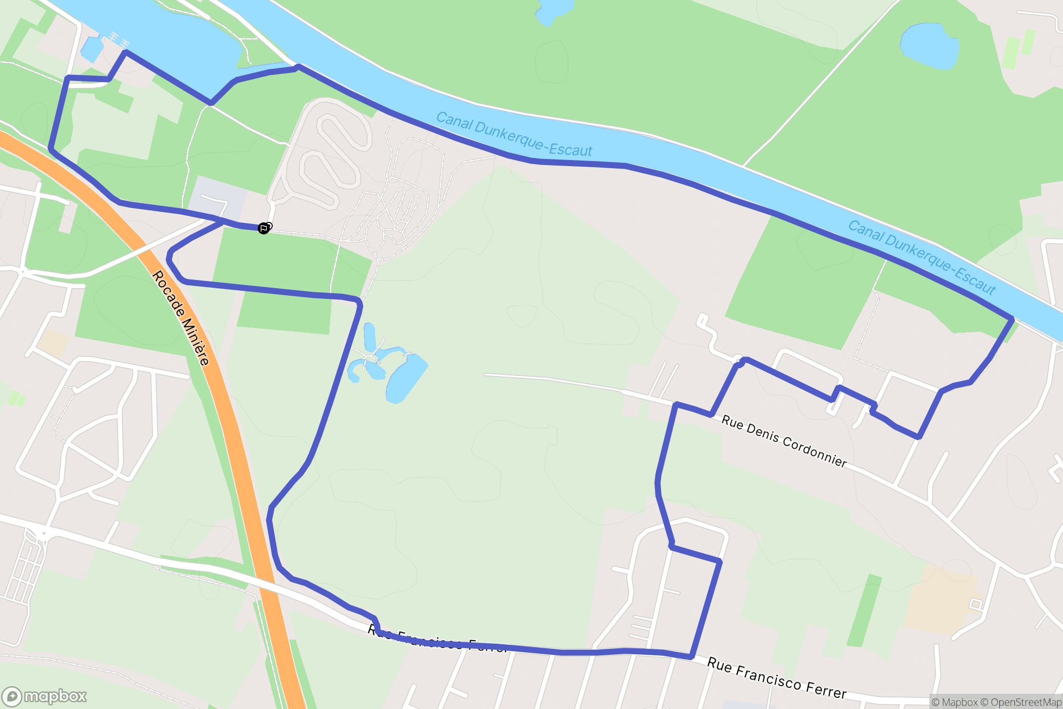 Courcelles-lès-Lens : carte du parcours de randonnée - France