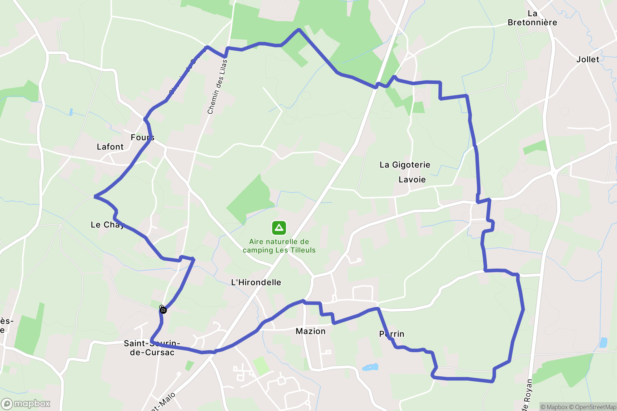 Mazion : carte du parcours de randonnée - France