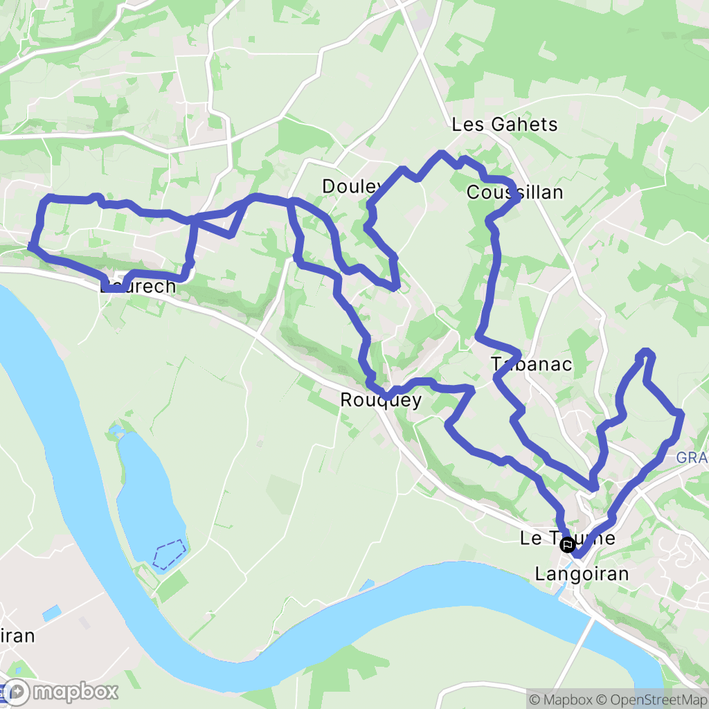 Le Tourné : carte du parcours de randonnée - France