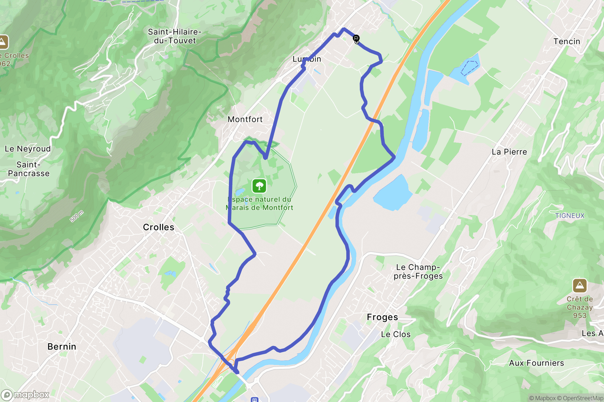 Lumbin : carte du parcours de randonnée - France