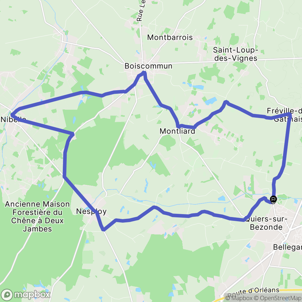 Quiers-sur-Bézonde : carte du parcours de randonnée - France