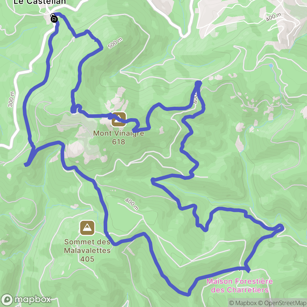 Les Adrets-de-l'Estérel : carte du parcours de randonnée - France