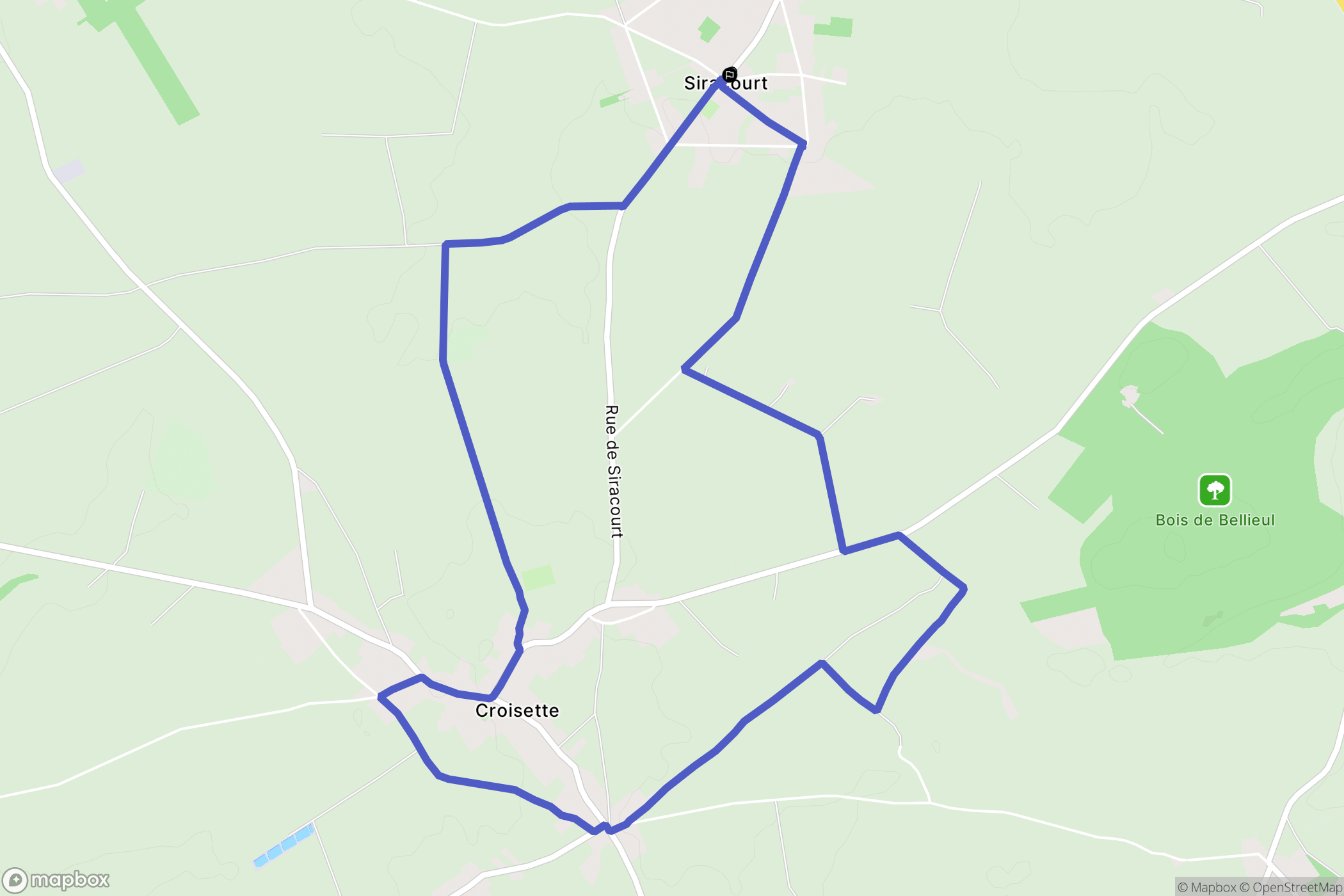 Siracourt : carte du parcours de randonnée - France