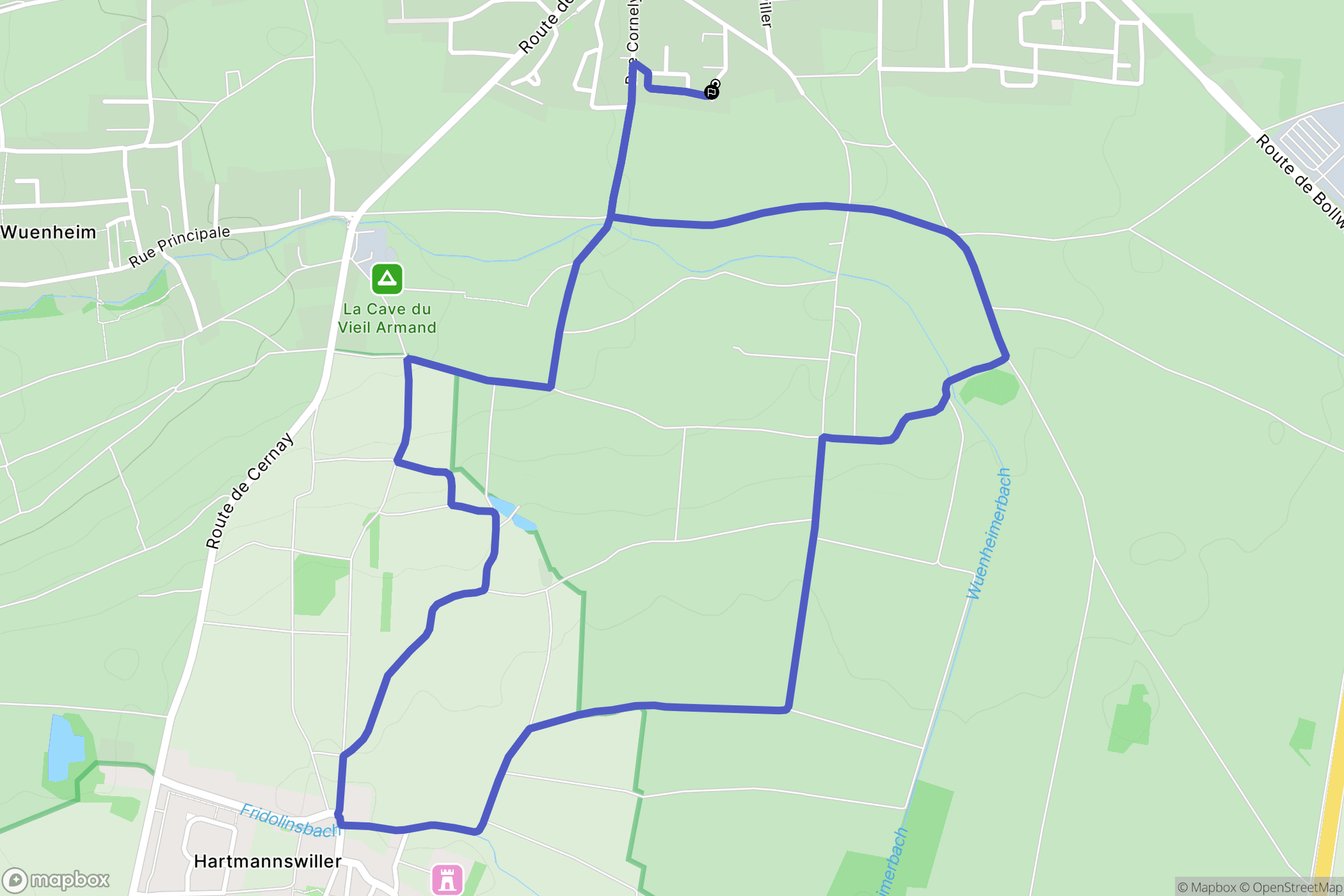 Soultz : carte du parcours de randonnée - France