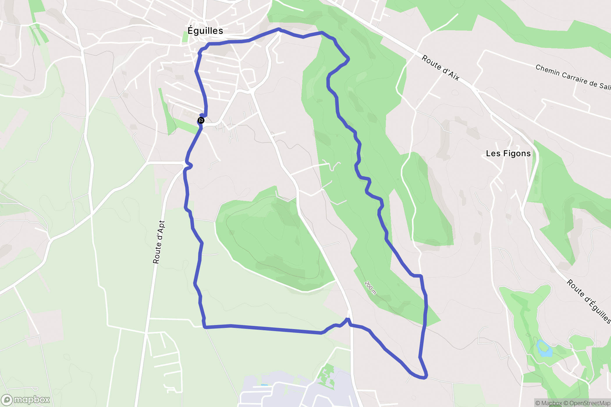Eguilles : carte du parcours de randonnée - France