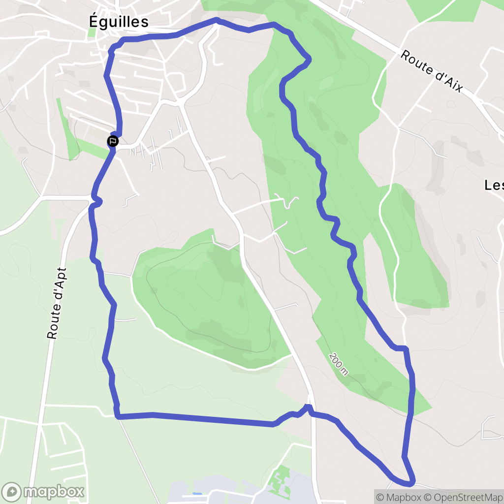 Eguilles : carte du parcours de randonnée - France
