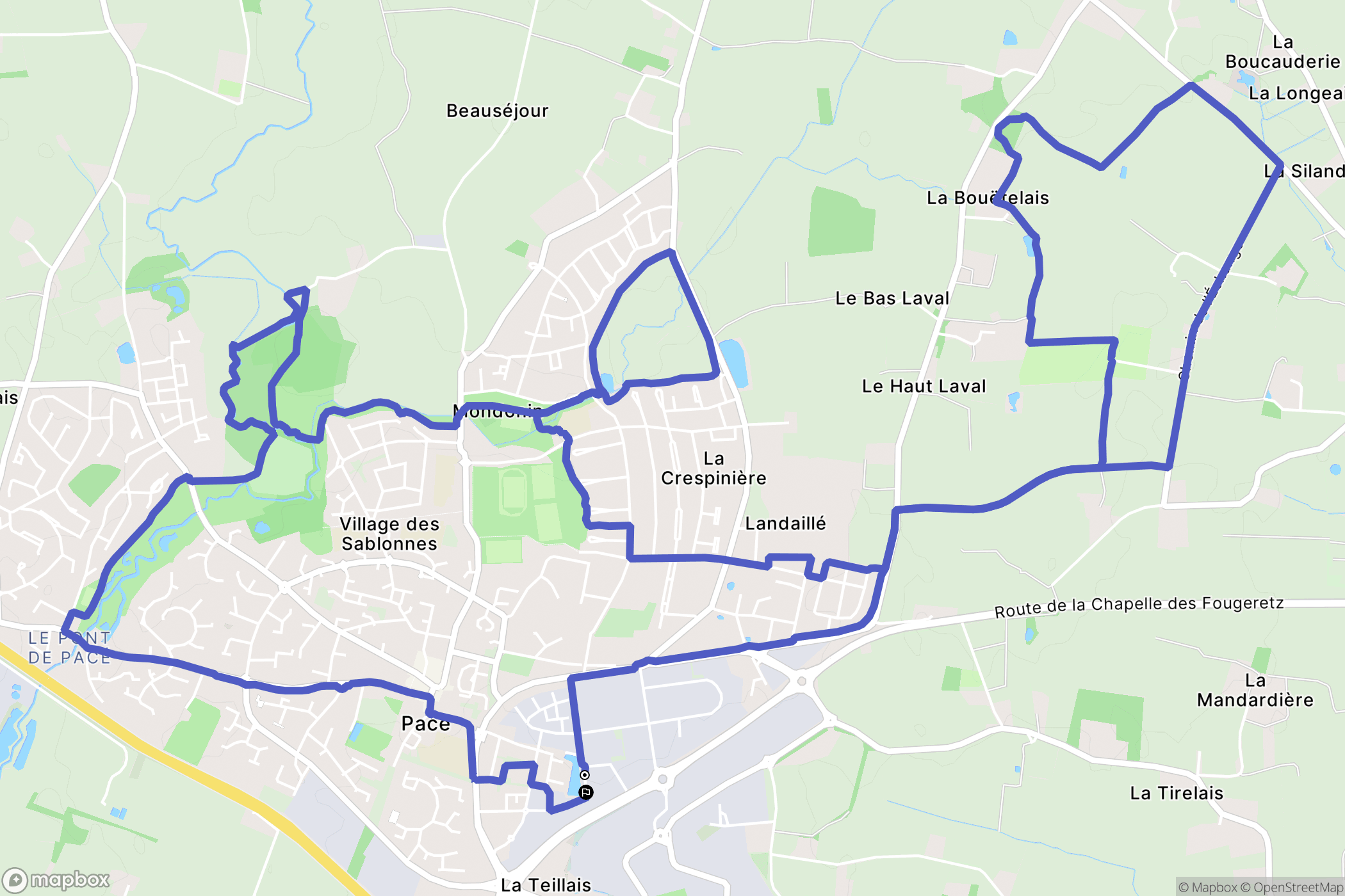 Pacé : carte du parcours de randonnée - France