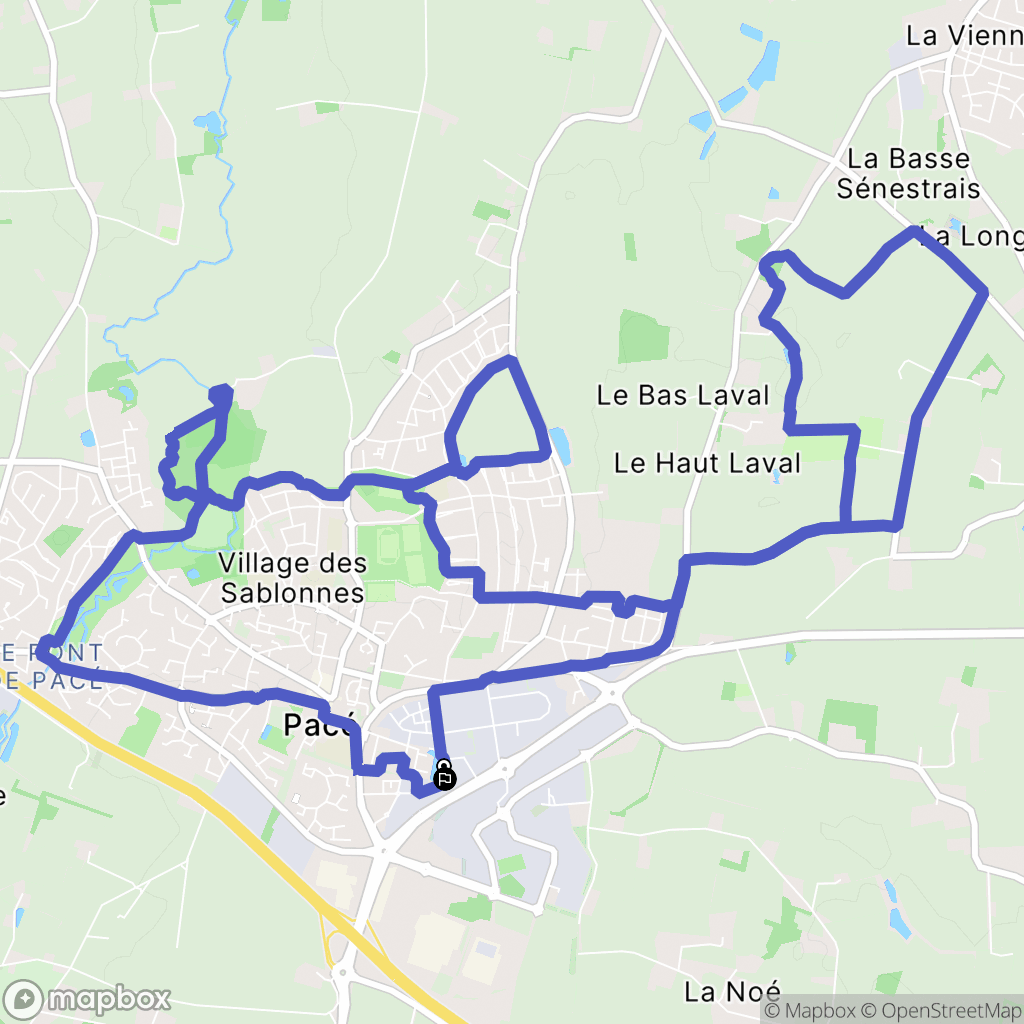 Pacé : carte du parcours de randonnée - France