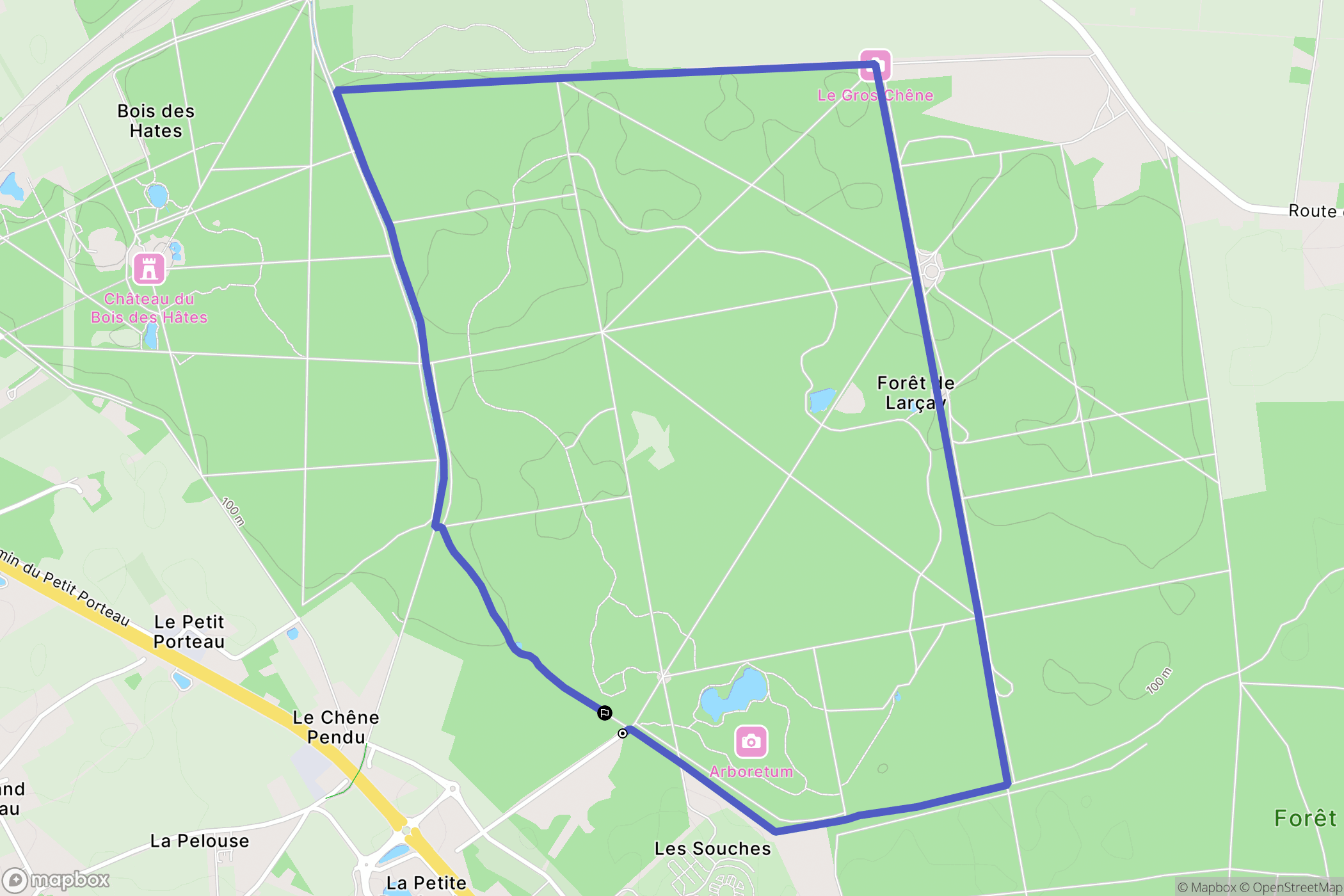 Larçay : carte du parcours de randonnée - France