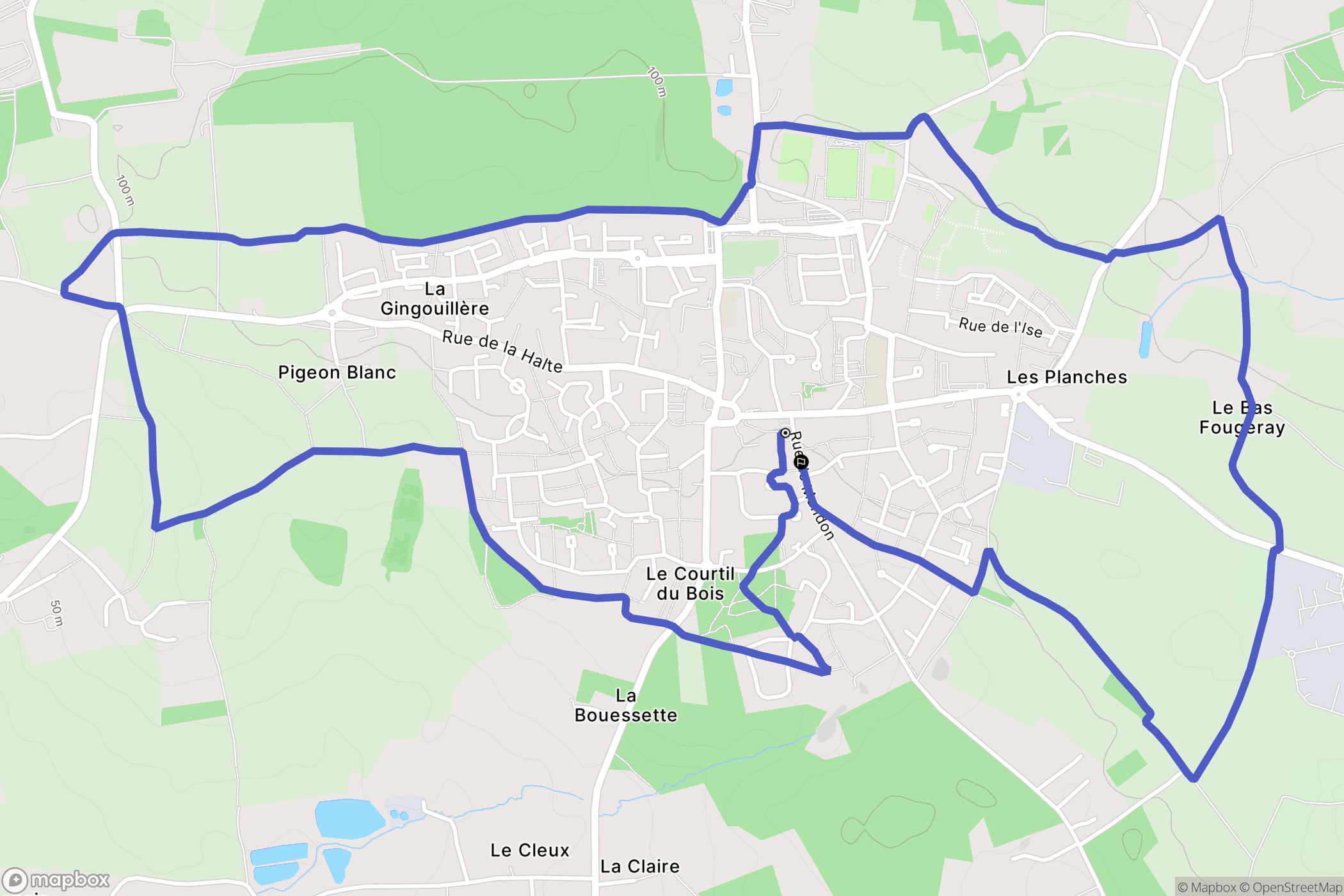 Laillé : carte du parcours de randonnée - France