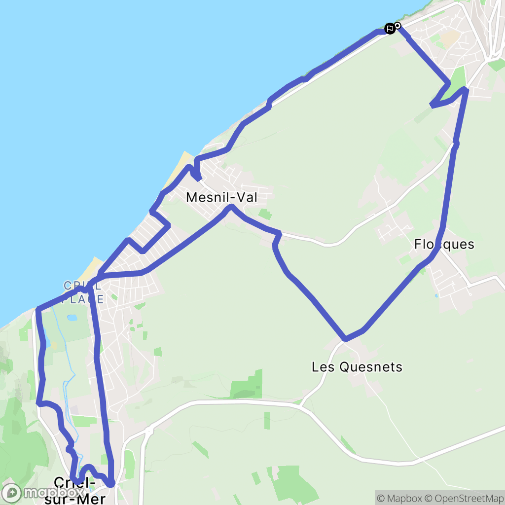 Le Tréport : carte du parcours de randonnée - France