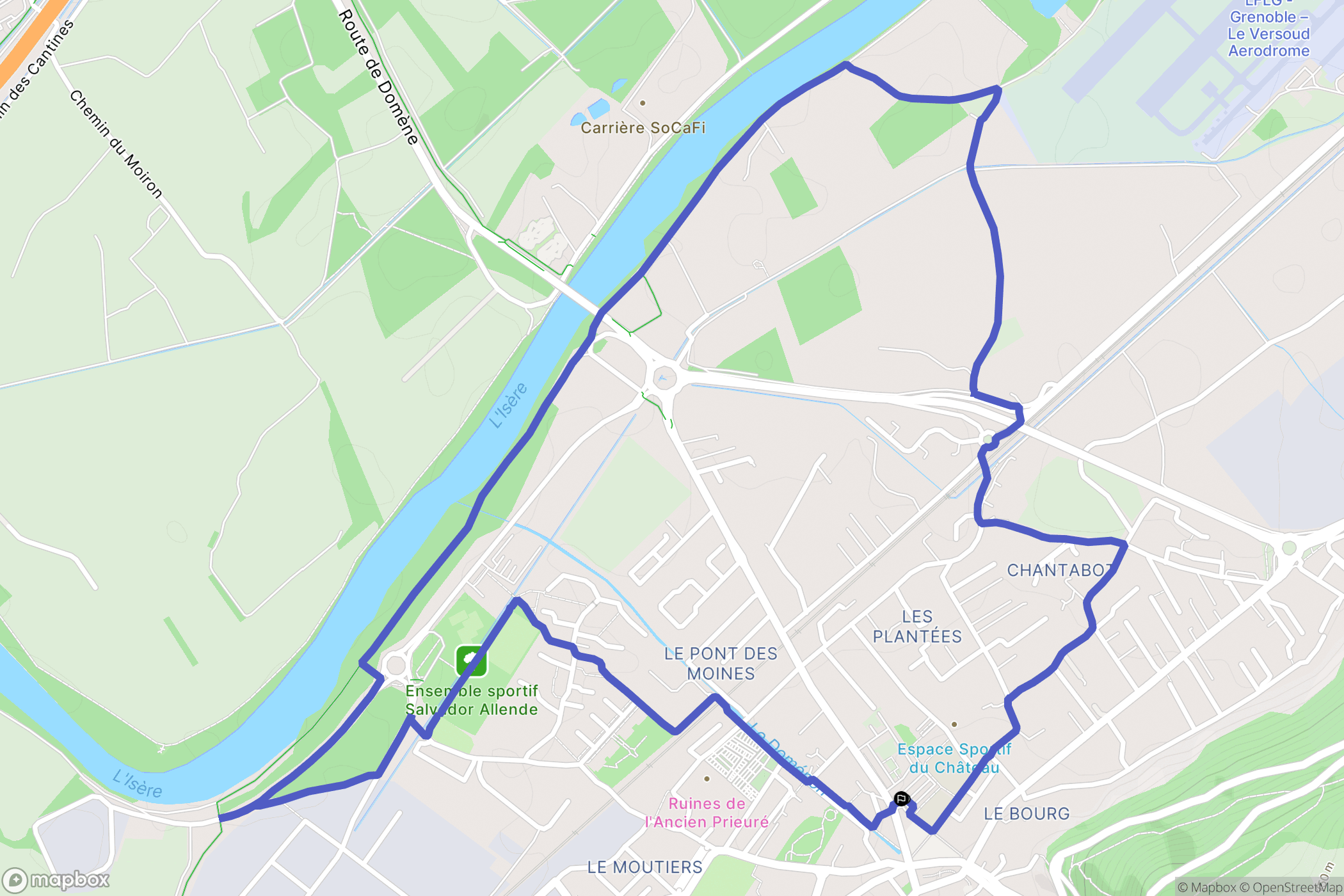 Domène : carte du parcours de randonnée - France