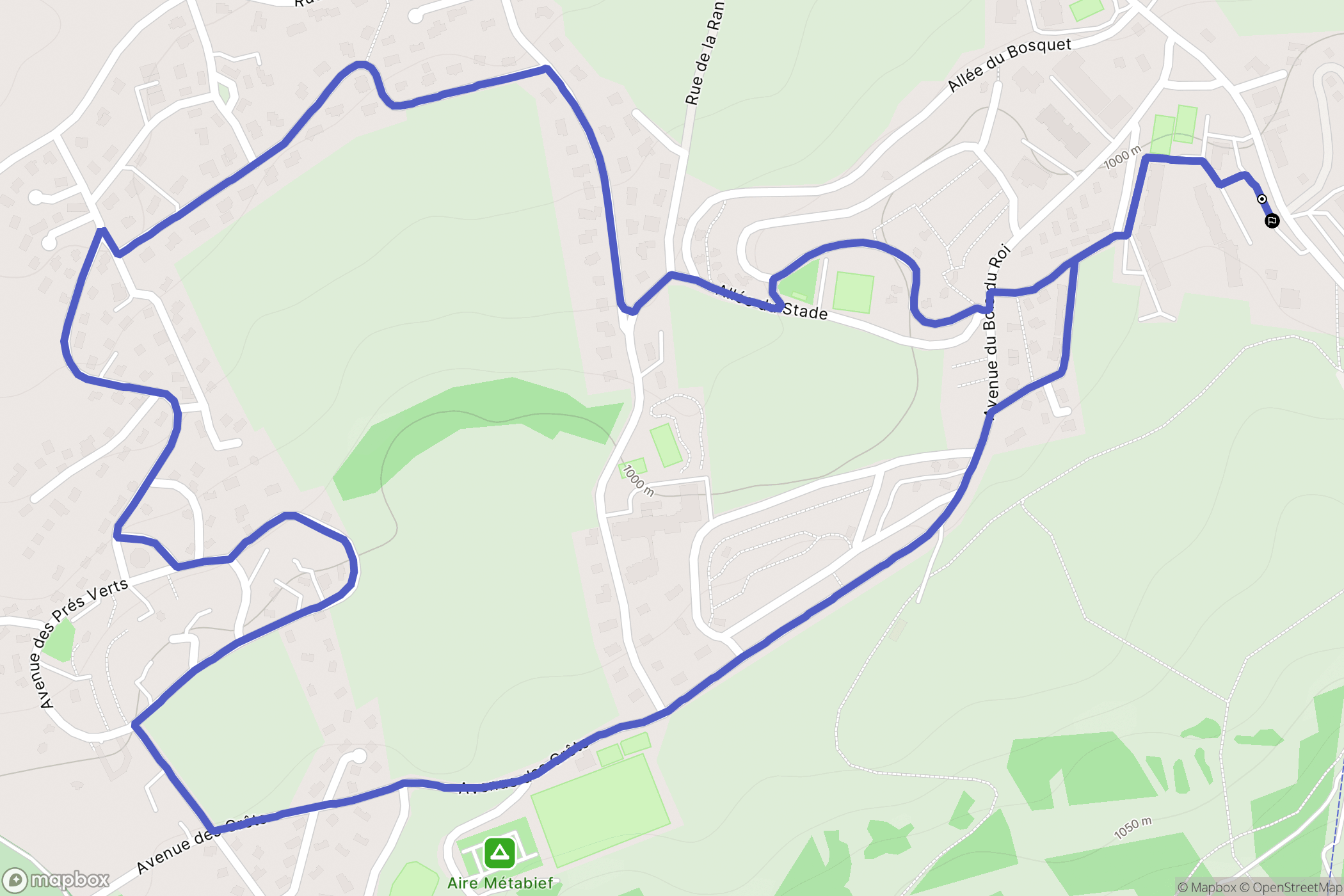Métabief : carte du parcours de randonnée - France
