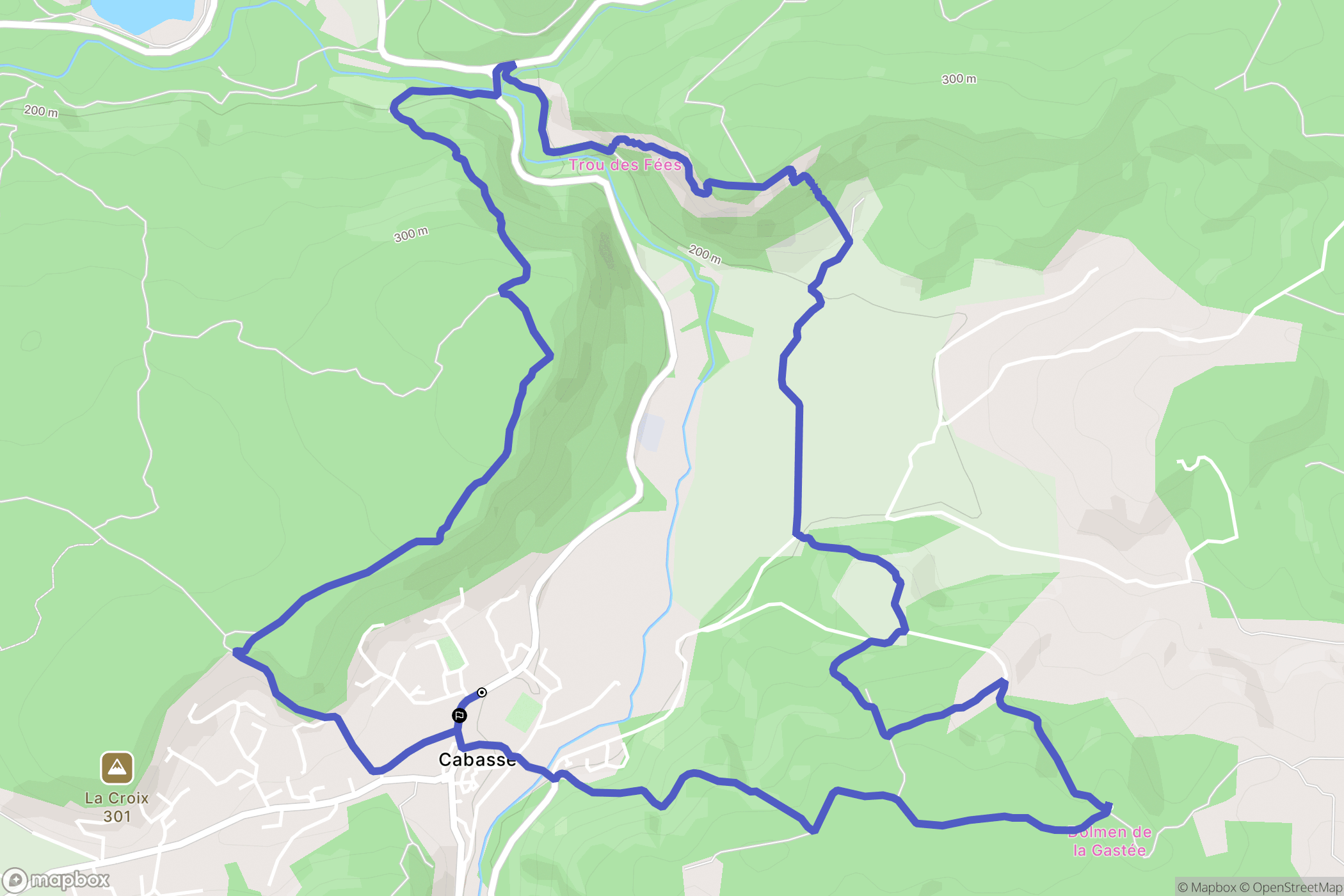 Cabasse : carte du parcours de randonnée - France
