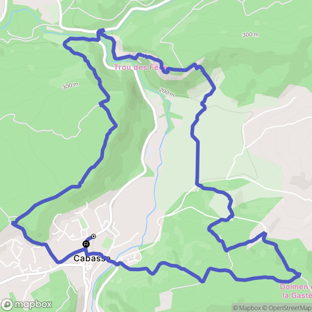 Cabasse : carte du parcours de randonnée - France