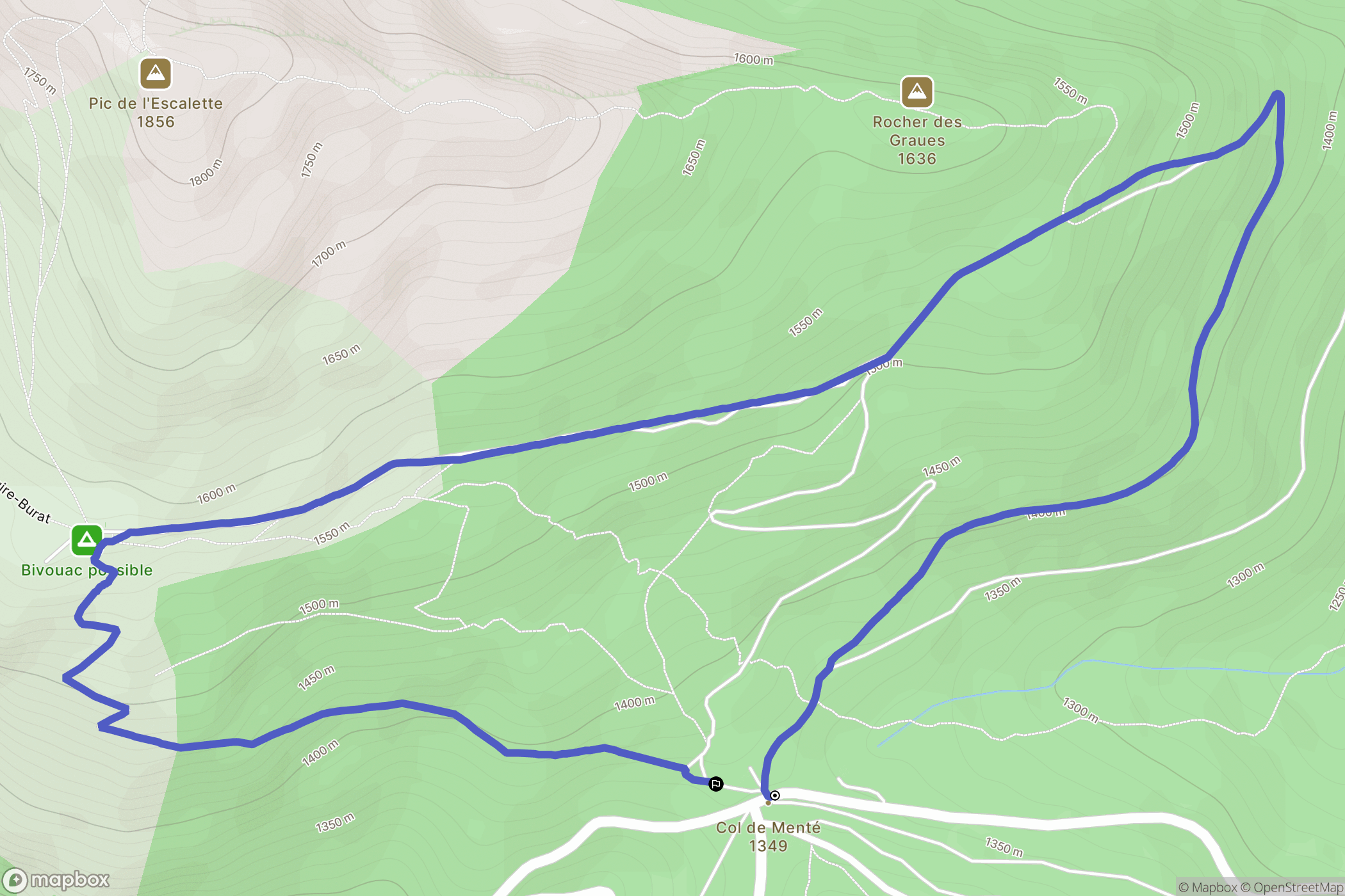 Boutx : carte du parcours de randonnée - France