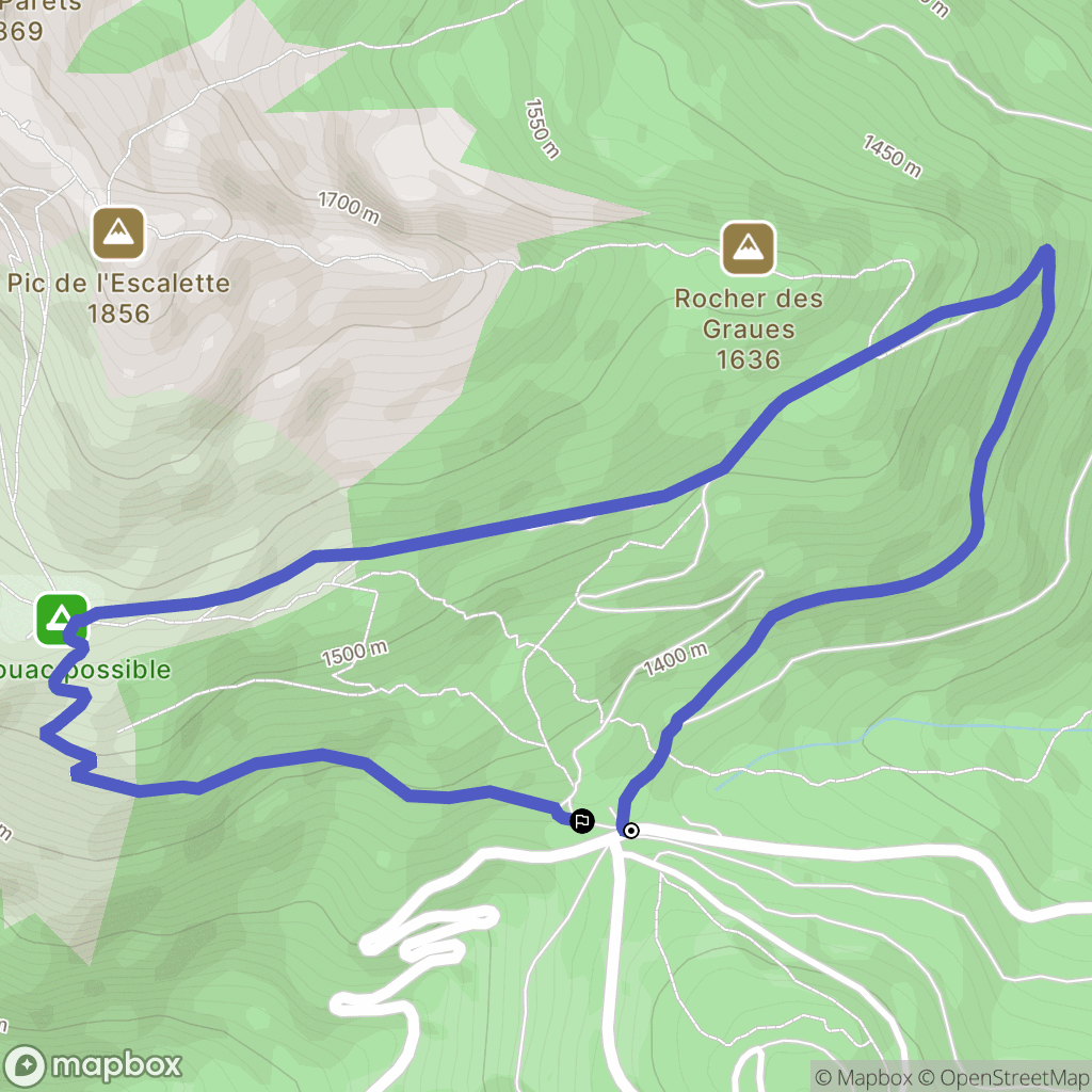Boutx : carte du parcours de randonnée - France