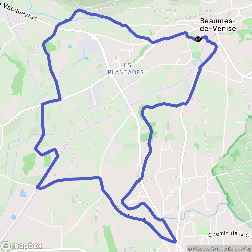 Beaumes de Venise : carte du parcours de randonnée - France