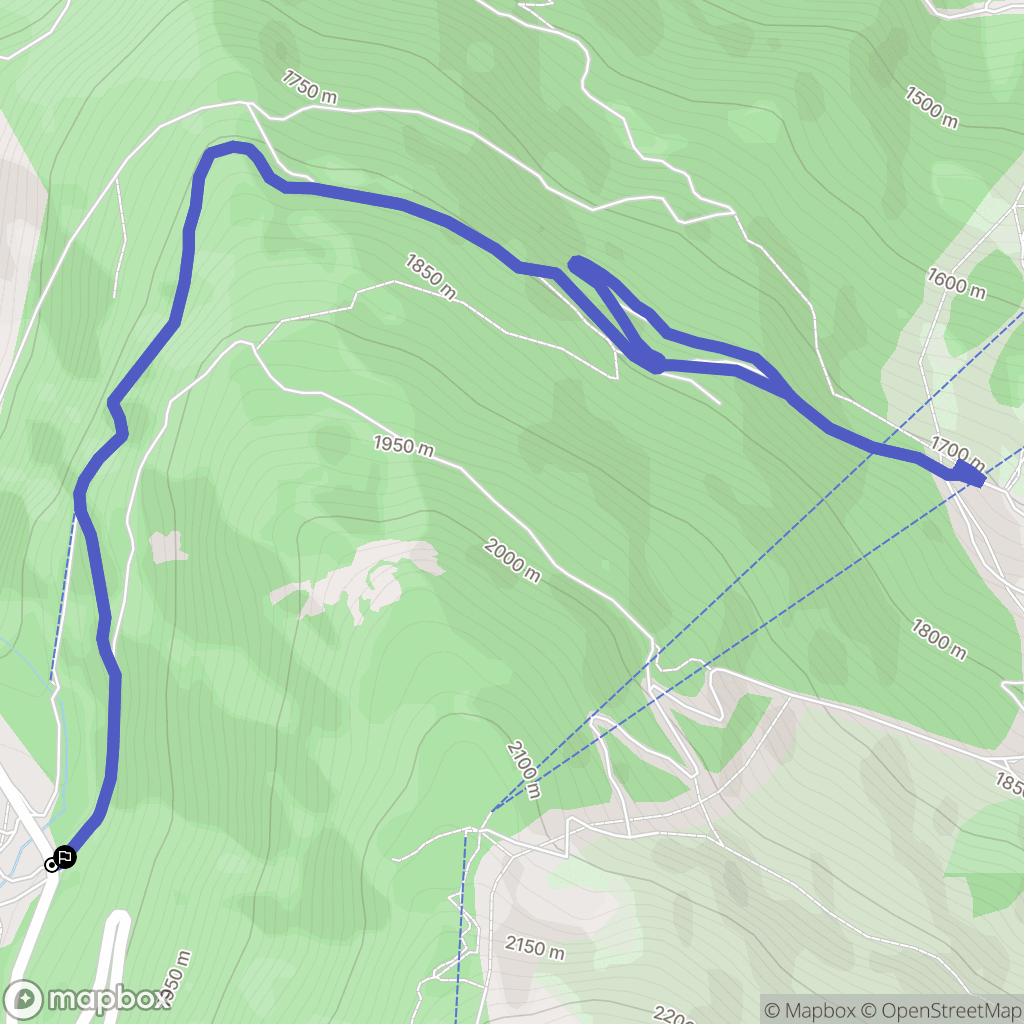 Les Arc 2000 : carte du parcours de randonnée - France