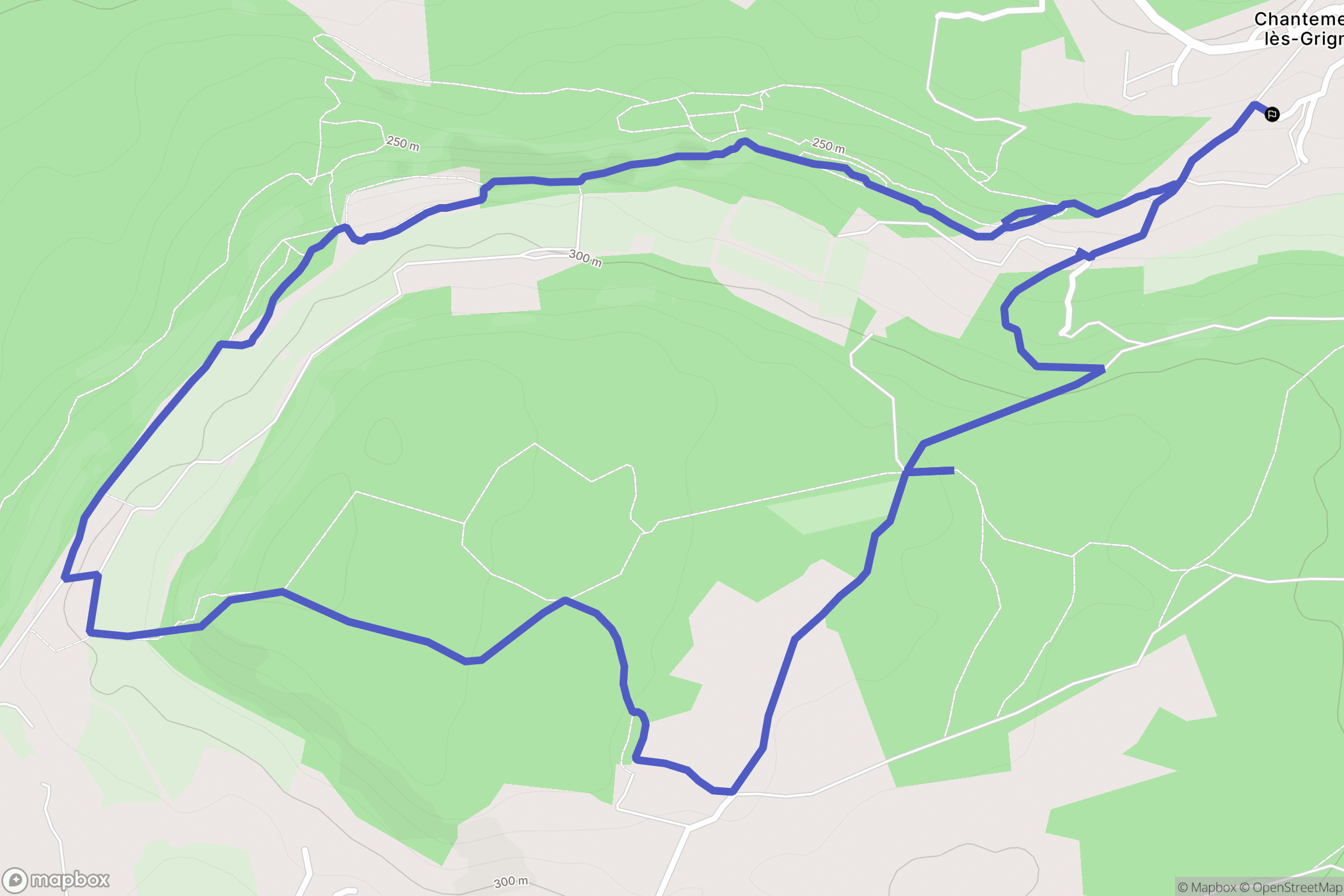 Chantemerle-lès-Grignan : carte du parcours de randonnée - France