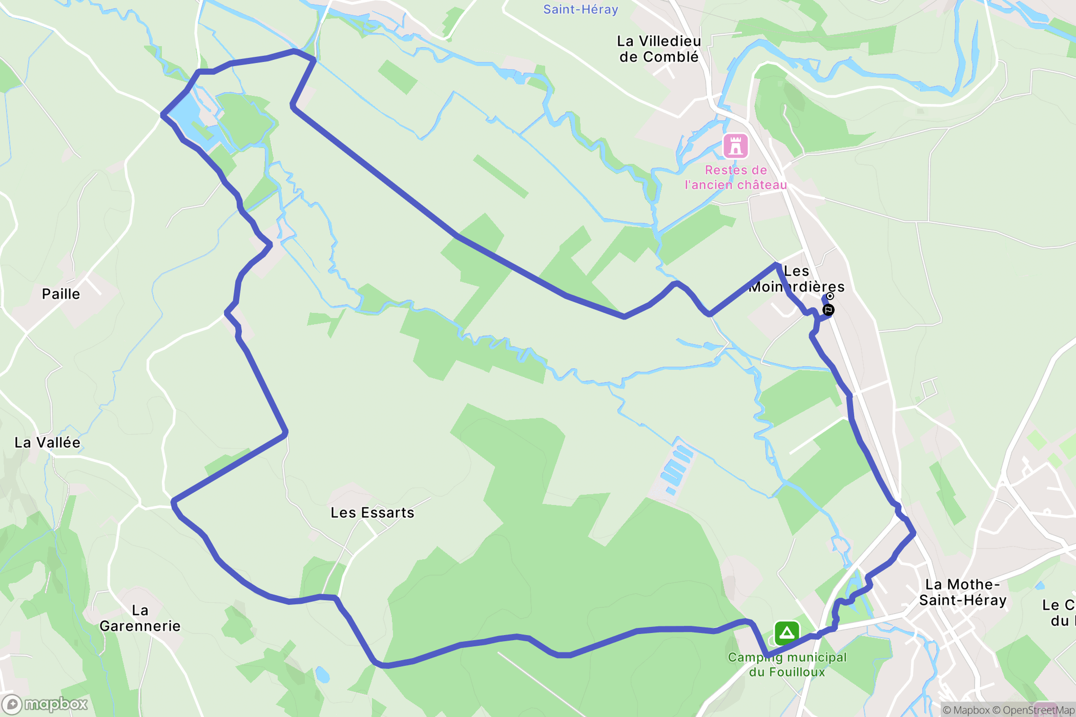 La Mothe-Saint-Héray : carte du parcours de randonnée - France