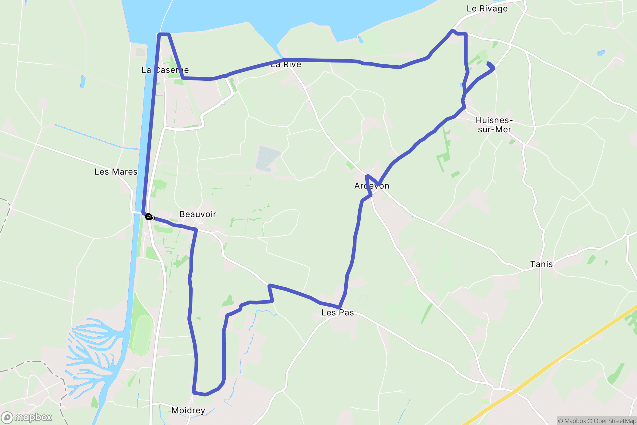 Beauvoir : carte du parcours de randonnée - France