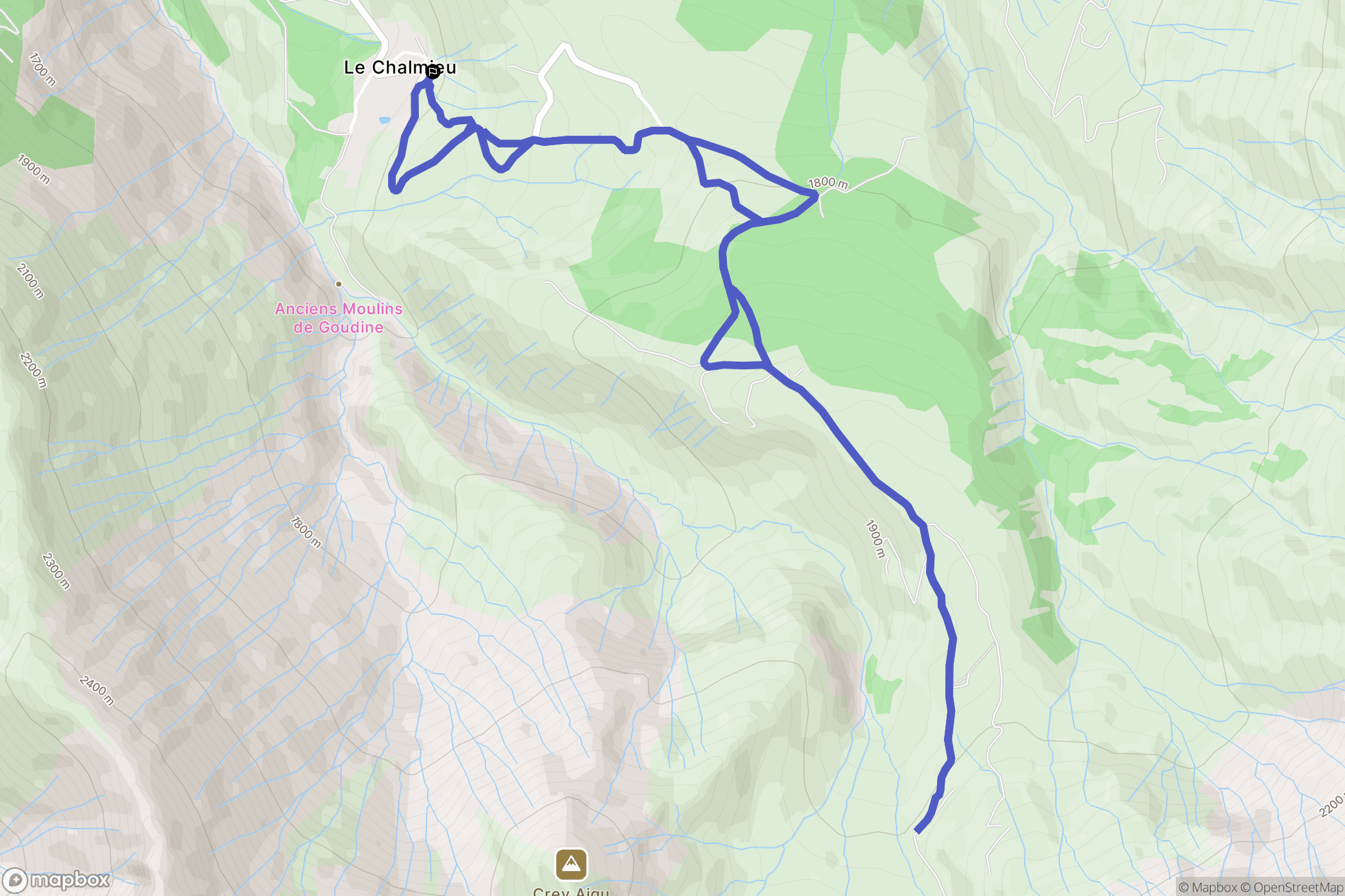 Albiez-Montrond : carte du parcours de randonnée - France