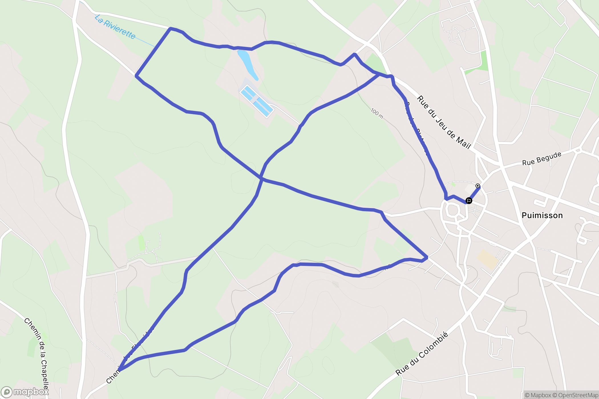 Puimisson : carte du parcours de randonnée - France