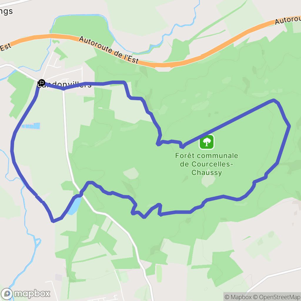 Courcelles-Chaussy : carte du parcours de randonnée - France
