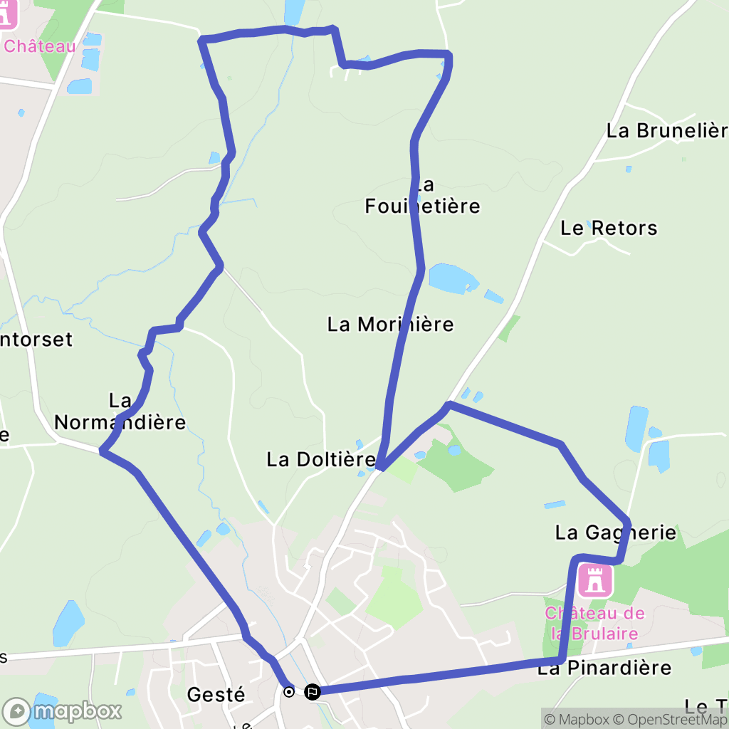 Beaupréau-en-Mauges : carte du parcours de randonnée - France
