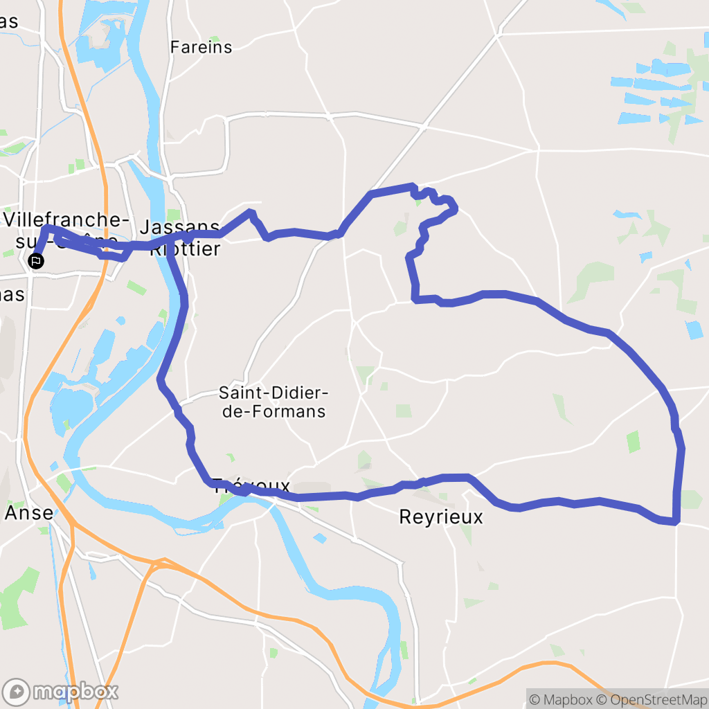 Villefranche sur Saône : carte du parcours de randonnée - France