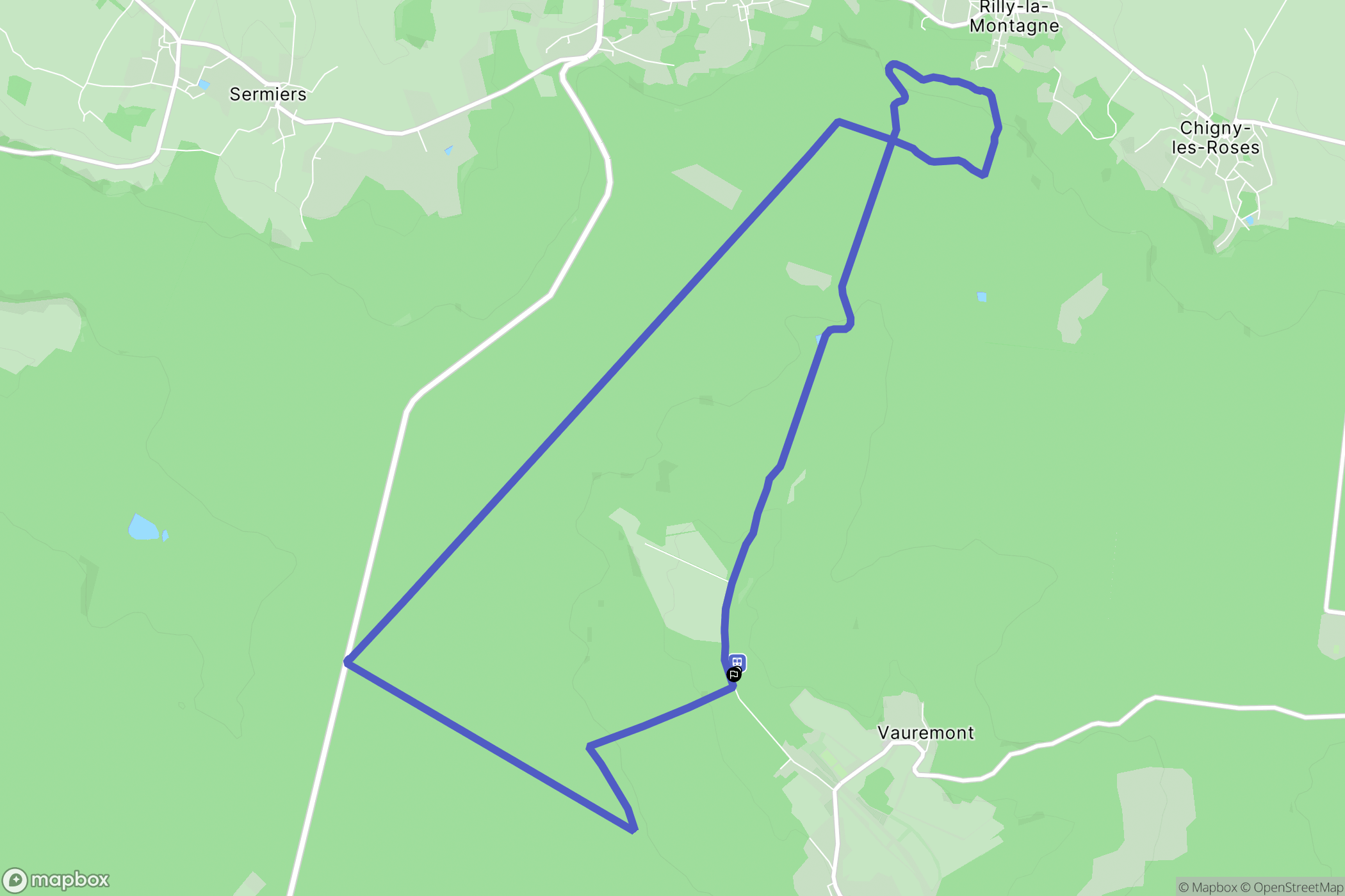 Germaine : carte du parcours de randonnée - France