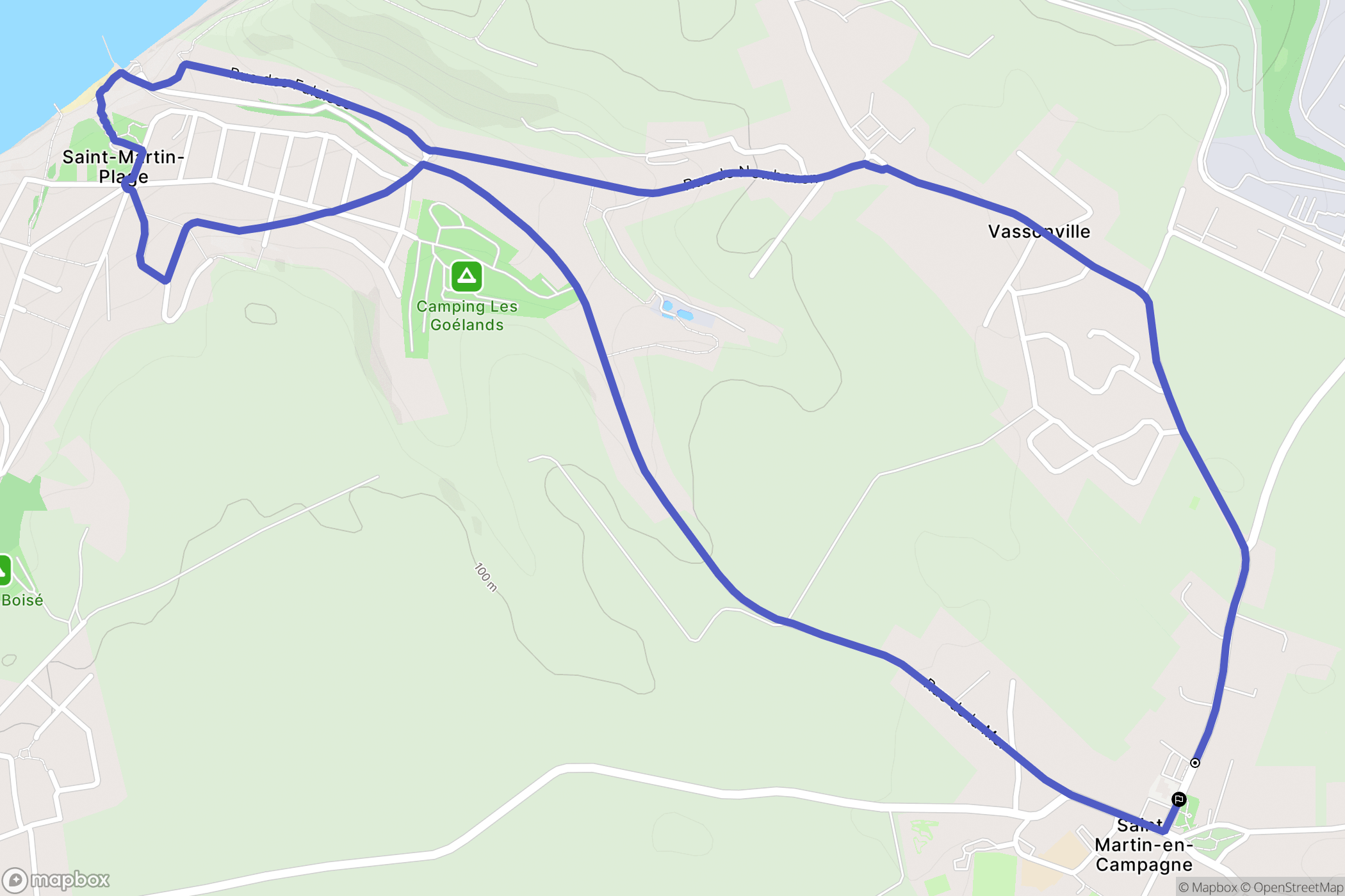 Petit-Caux : carte du parcours de randonnée - France