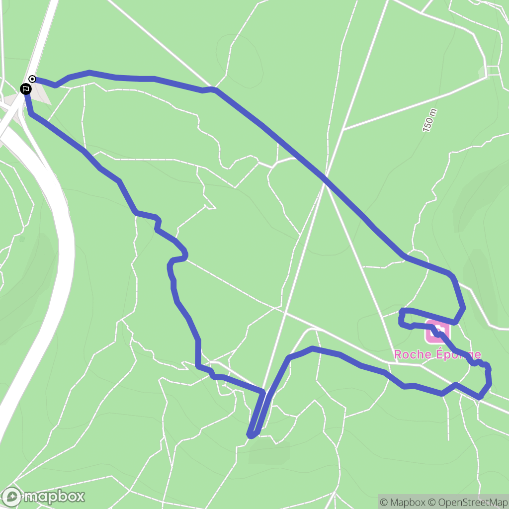 Fontainebleau : carte du parcours de randonnée - France