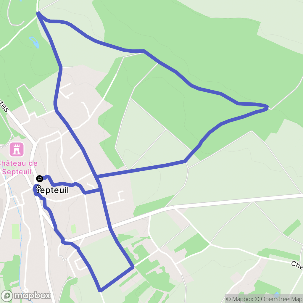 Septeuil : carte du parcours de randonnée - France