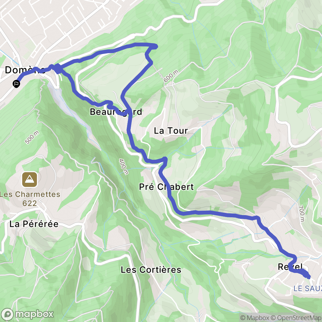Domène : carte du parcours de randonnée - France