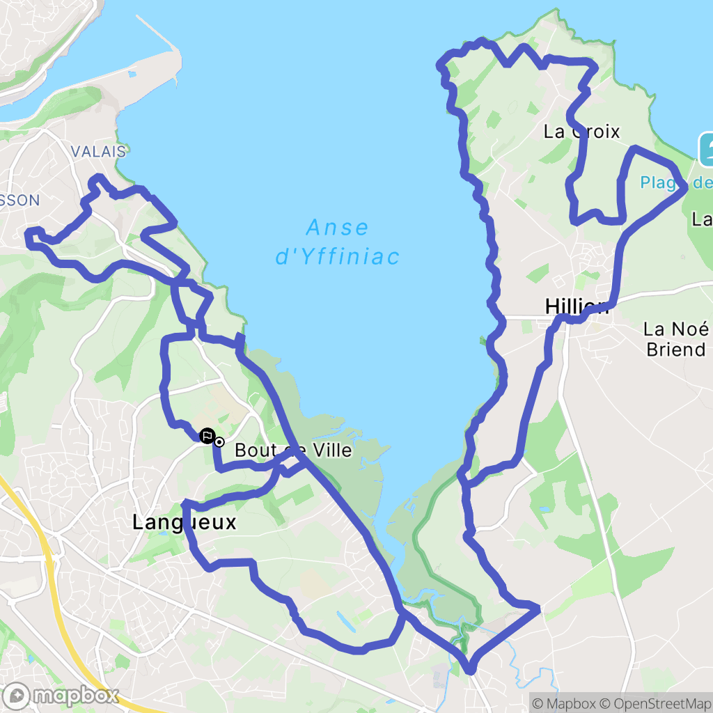 Langueux : carte du parcours de randonnée - France