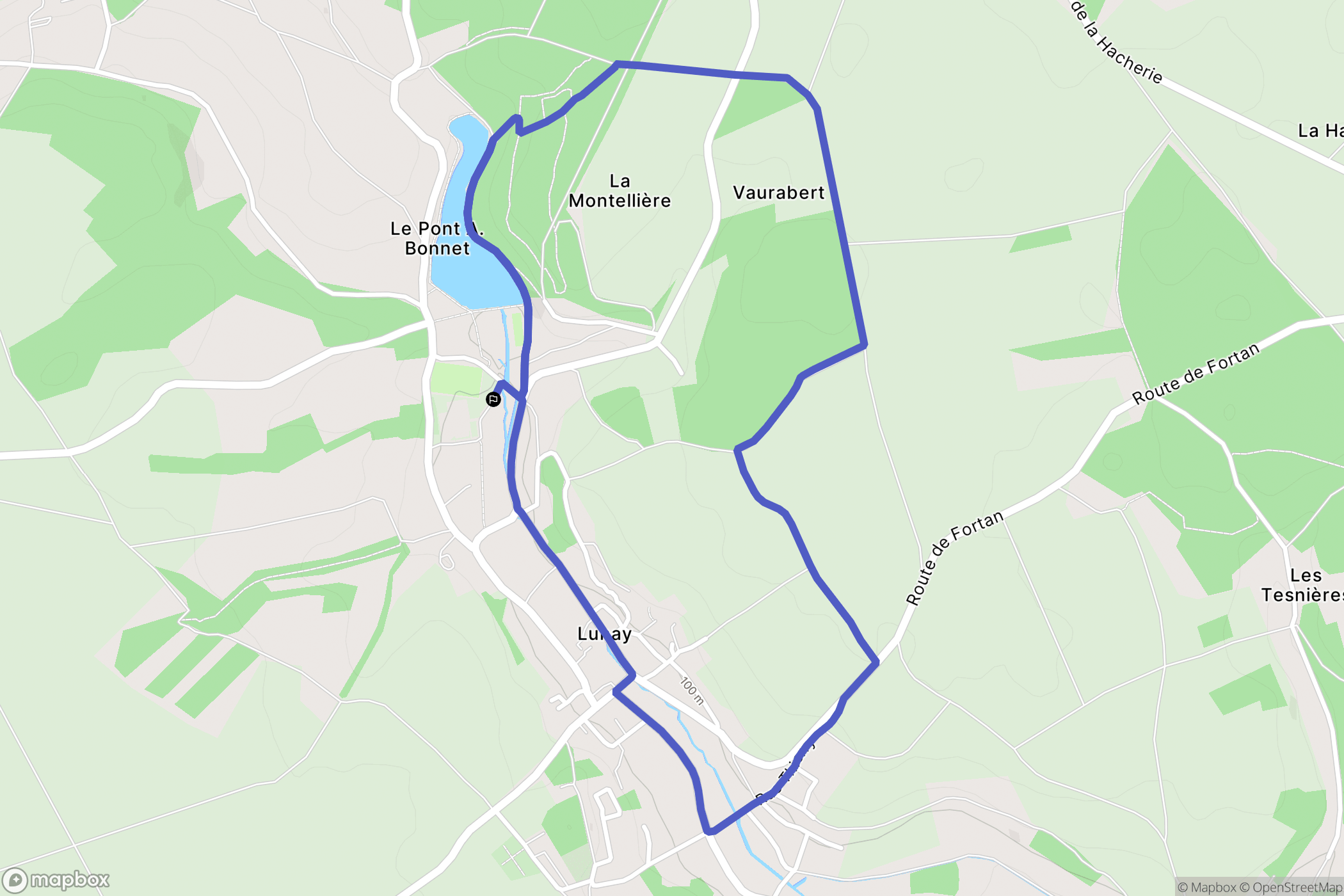 Lunay : carte du parcours de randonnée - France