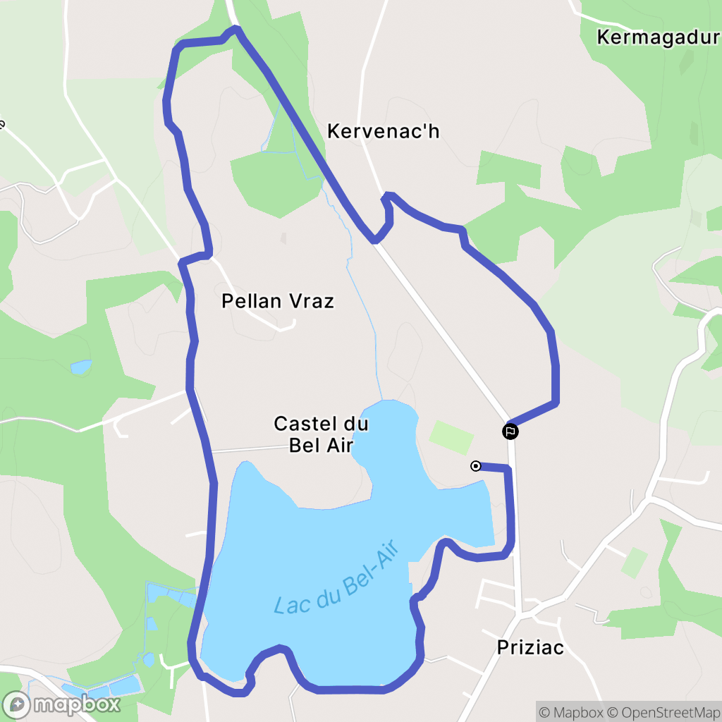 Priziac : carte du parcours de randonnée - France