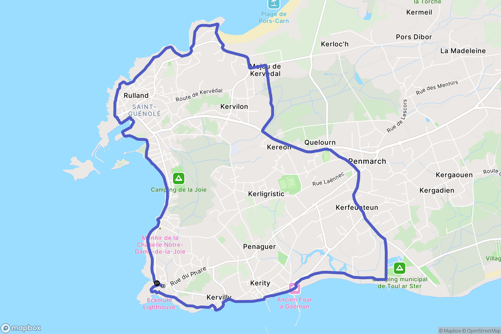 Penmarc'h : carte du parcours de randonnée - France