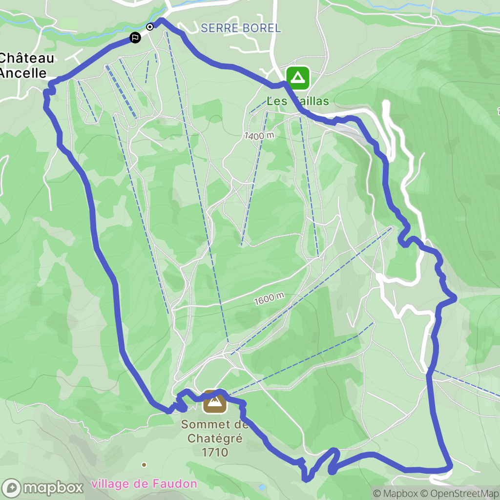 Ancelle : carte du parcours de randonnée - France