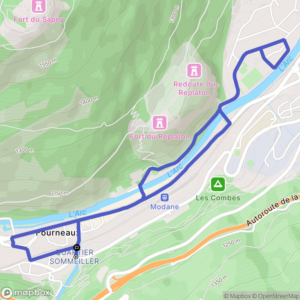 Fourneaux : carte du parcours de randonnée - France
