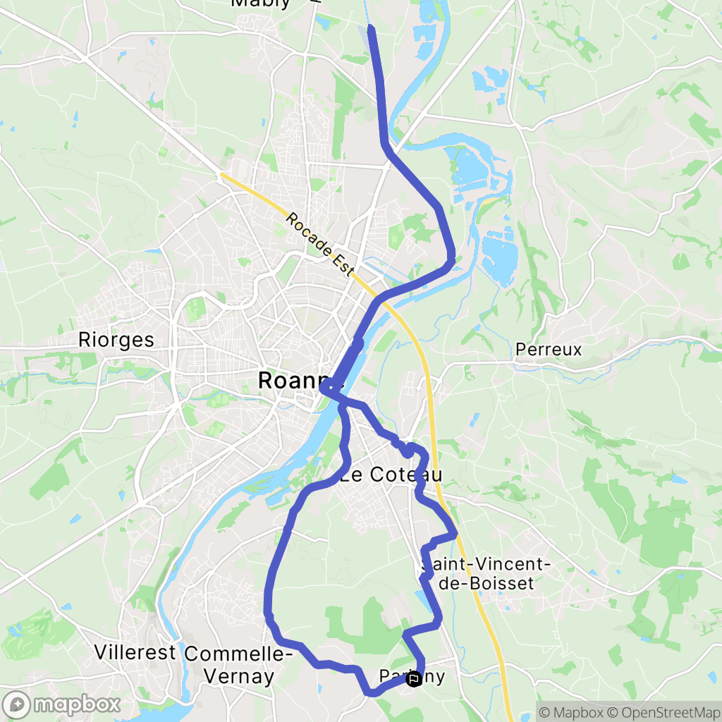 Parigny : carte du parcours de randonnée - France