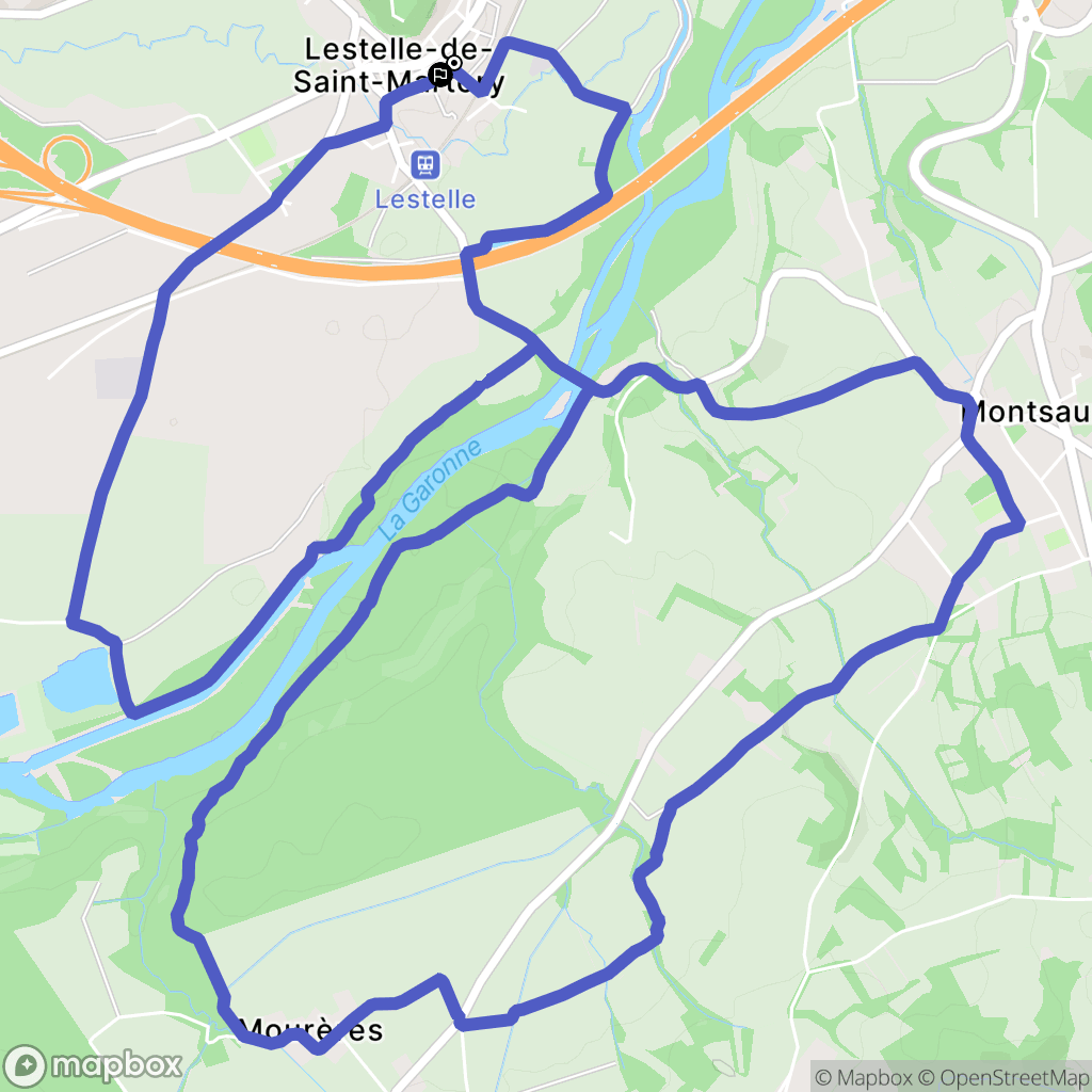Lestelle-de-Saint-Martory : carte du parcours de randonnée - France