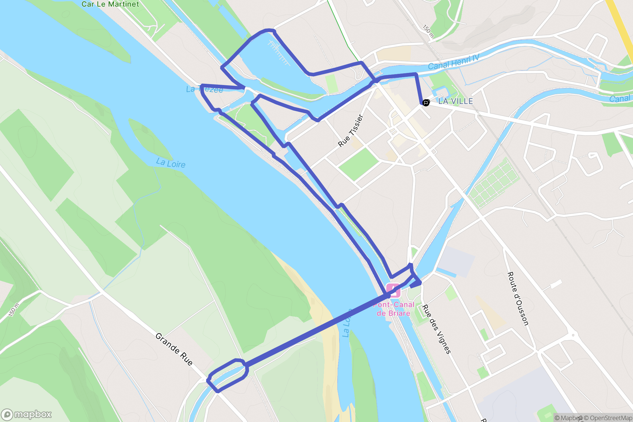 Briare : carte du parcours de randonnée - France